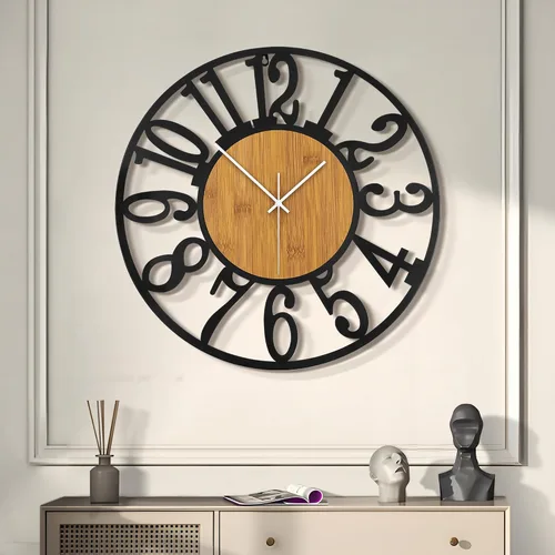 Vista 21 de LEIKE Relojes de Pared Grandes, Silenciosos, Sin Tictac, Funcionan con Baterías, Rústico Redondo Moderno Gran Reloj de Pared de Madera para Sala