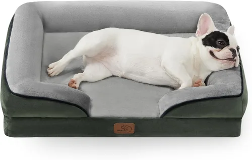 Vista 113 de Bedsure - Cama para gatos de interior, sofá cama lavable para perros muy pequeños, espuma de soporte con funda extraíble y lavable, forro Gris