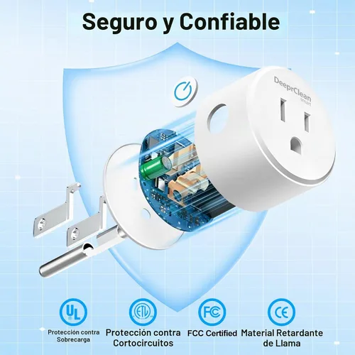 Vista 8 de DeeprClean Mini enchufes inteligentes compatibles con Alexa App Controlado Wifi Socket Compatible with Google Assistant with Timer & Schedule