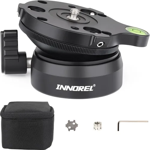 Vista 9 de INNOREL Base niveladora de trípode, base niveladora LB50, media bola con nivel de burbuja compensada y bolsa de nivel de burbuja para cabeza de 50L