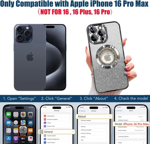 Vista 371 de Misscase Funda magnética con purpurina para iPhone 11 compatible con MagSafe, protección completa, delgada, a prueba de golpes, antiarañazos
