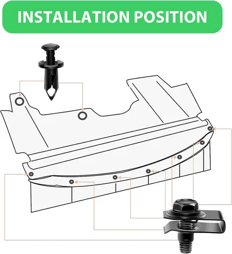 Vista 5 de 35 clips de pernos de protección contra salpicaduras de motor de automóvil, accesorios de metal para parachoques automotriz, reemplazo universal