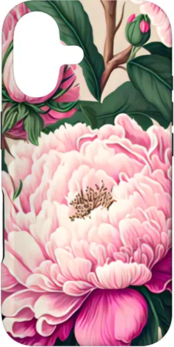 Vista 32 de Funda con diseño artístico de peonía rosa para iPhone 16