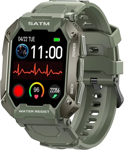 Vista 11 de AMAZTIM Reloj inteligente, reloj de fitness resistente, 5 ATM e IP69K Negro