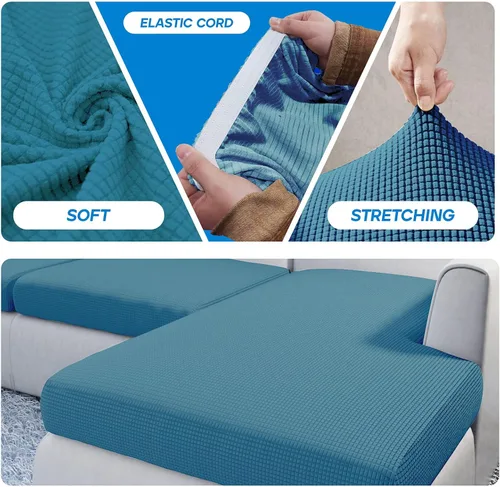 Vista 4 de EFELIM Funda de cojín seccional de 4 piezas para sofá en forma de L, funda elástica para sofá de 1, 2, 3 asientos, funda antideslizante para sofá