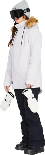 Vista 3 de Volcom Fawn - Chaqueta con capucha para mujer con aislamiento para snowboard y esquí, Violeta (Violet Ice)