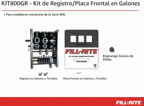 Vista 2 de Fill-Rite Kit KIT800GR, registro de galones serie 800 y placa frontal