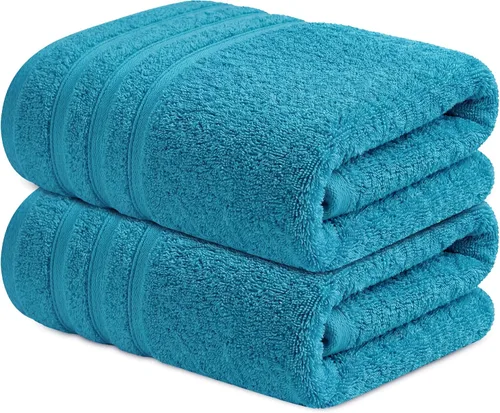Vista 17 de Infinitee Xclusives - Toallas de baño 100% algodón hilado en anillo para baño, paquete de 2 Marina Tranquila