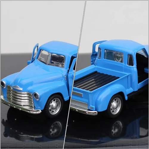 Vista 9 de Toyvian Modelo de autos clásicos de metal fundido a presión, figura de camioneta antigua, de aleación, vintage, coleccionable, juguete, mini