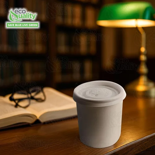 Vista 6 de [Paquete de 50] Tazas de café espresso desechables de papel blanco de 4 onzas con tapas blancas, tazas de té caliente desechables de papel blanco