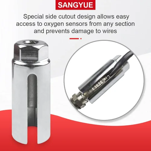 Vista 6 de Sensor de oxígeno Llave de zócalo Rosca Chaser 02 Sensor Removedor Herramienta Offset Interruptor de Vacío Enchufes Kit 5 unids
