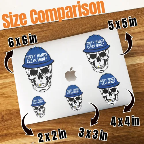 Vista 5 de Paquete de 3 calcomanías de vinilo con diseño de calavera mecánica de calavera de 2 pulgadas para caja de herramientas, botella de agua, laptop 2.0
