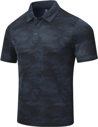 Vista 3 de MoFiz Conjunto deportivo de verano para hombre, conjunto casual de ajuste seco, manga corta, polo, corto, 2 piezas, tallas S-3XL