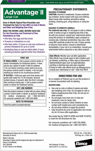 Vista 2 de II Large Cat Vet-Recommended Flea Treatment & Prevention Cats Over 9 lbs. 6-Month Supply