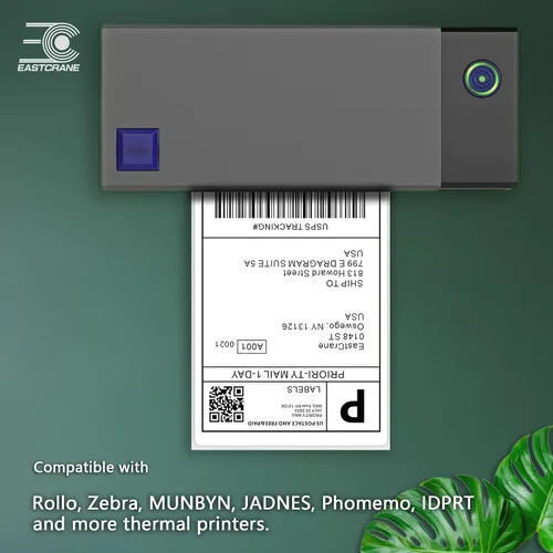 Vista 2 de Rollo térmico de etiquetas de envío 4x6, 500 etiquetas/rollo Compatible con Rollo Zebra MUNBYN JADNES Phomemo IDPRT, grado comercial, adhesivo