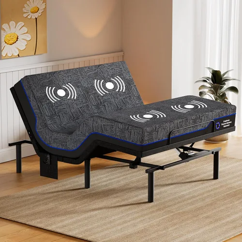 Vista 9 de Amada - Base de cama ajustable individual XL y juego de colchón de espuma viscoelástica de gel refrescante de 14 pulgadas, inclinación de cabeza