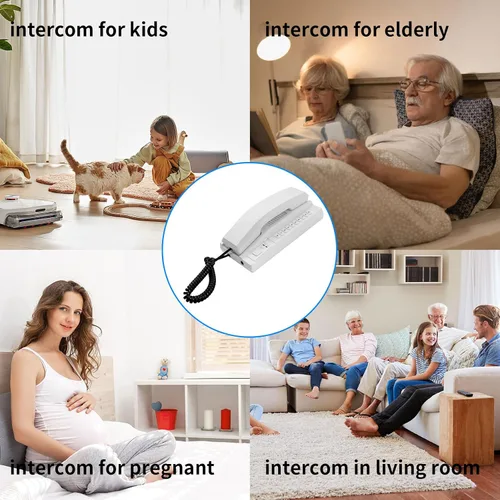 Vista 6 de Paquete de 2 intercomunicadores inalámbricos para el hogar, sistema de intercomunicación inalámbrico, teléfono de intercomunicación en tiempo real