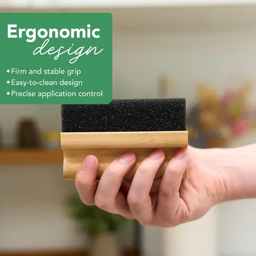 Vista 9 de CLARK'S Aplicador de aceite y cera para tabla de cortar, diseño elegante con mango ergonómico, restaura la belleza de tu bloque de carnicero