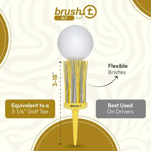Vista 9 de BRUSH-T Premium Plastic Golf Tees, Unbreakable Innovative Design, Consistent Height, Perfect Golf Gift for Men and Women. Golfing Tees, Works with