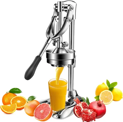 Vista 10 de Exprimidor de hierro fundido actualizado 2026, exprimidor manual de cítricos de cocina, exprimidor de lima grande de acero inoxidable, exprimidor