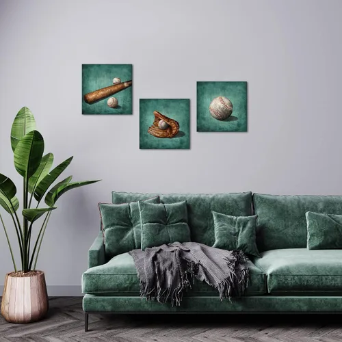 Vista 3 de Artsbay Arte de pared de béisbol para decoración de pared de béisbol, obras de arte de béisbol para hombres, niños, adolescentes, niños, decoración