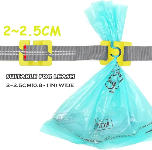 Vista 2 de Bolsas para excrementos de perro para correa básica, manos libres, bolsas de basura para mascotas, dispensador de correa, accesorios para pasear