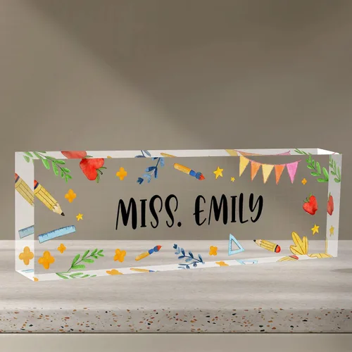 Vista 25 de Placa de identificación para escritorio, placa de nombre de escritorio personalizada, accesorios de escritorio de oficina acrílicos, regalos A