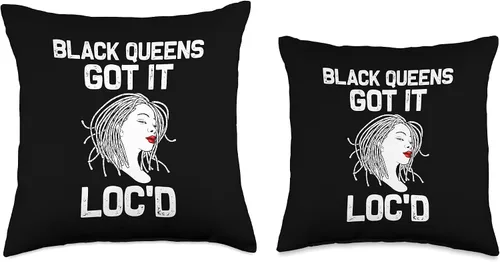 Vista 3 de Cute Afro Hairstyle Fan Proud Melanin Lady Designs Divertido regalo de rastas para mujeres, para amantes de las rastas del cabello, 16 x 16