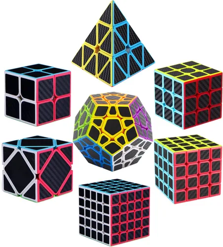 Vista 10 de ROXENDA Speed Cube Set - Paquete de cubo mágico de fibra de carbono
