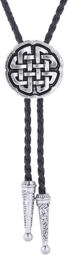 Vista 401 de Jeilwiy Corbata de bolo para hombre, corbata de vaquero occidental, collar de corbata de bolo dorado, corbata de cuero, corbata de Halloween