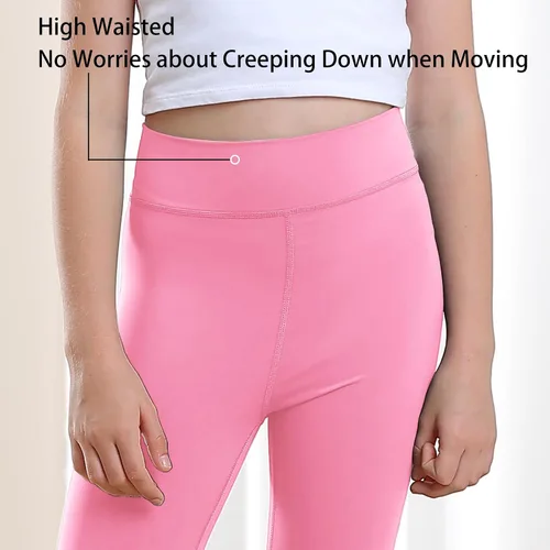 Vista 3 de MERIABNY Leggings de entrenamiento activo para niñas de 6 a 13 años