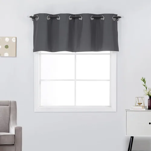 Vista 16 de Rooney Cortinas cortas negras para ventana, cortinas opacas con aislamiento con ojales, para cocina, sótano, oficina, 2 piezas, 30 x 36 pulgadas por