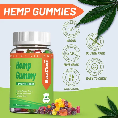 Vista 6 de Gomitas de cáñamo natural 2,000,000 XXL extra fuertes - 120 unidades Natural Edibles - Gomitas frutales con aceite de cáñamo orgánico, vegano