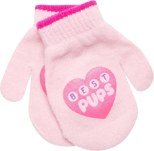 Vista 4 de Nickelodeon Paw Patrol - Sombrero de invierno para niñas y 2 pares de guantes o guantes edad 2-7