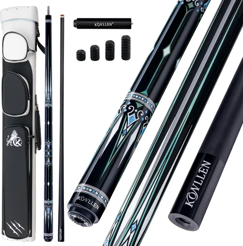 Vista 16 de KONLLEN Carbon Fiber Pool Cue 2.0 – 58" Low Deflection Performance Cue for Improved Accuracy & Consistency, 12.5mm Tip, Pro Taper