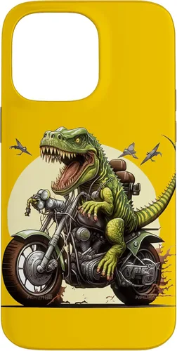 Vista 21 de Funda para iPhone 16 T-Rex Dinosaur Riding a Motorcycle