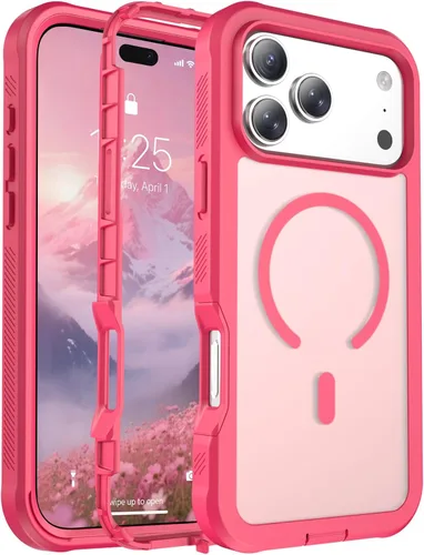 Vista 140 de Funda magnética para iPhone 17, protección resistente, color blanco antiguo