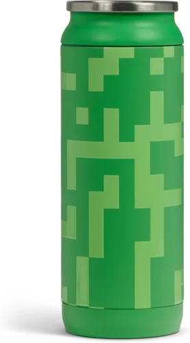Vista 2 de Igloo MineCraft Creeper - Botella de hidratación de acero inoxidable de 16 onzas, botella de agua aislada, taza de viaje reutilizable