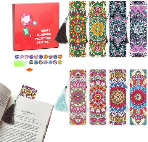 Vista 9 de Marcapáginas de Pintura de Diamantes Forma de Cristal de Rincón DIY Dibujo de Diamantes por Número Pintura de Bordado para Artesanías Regalo