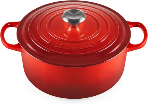 Vista 52 de Le Creuset Horno holandés redondo Signature de hierro fundido esmaltado, 4.5 cuartos de galón., Artichaut