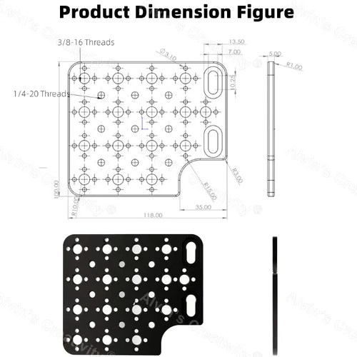 Vista 5 de Alvins - Placa lateral para cámara ARRI Alexa Mini LF - Panel lateral de expansión para cámaras Sony ROJAS