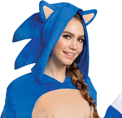 Vista 3 de Disguise Sonic 2 - Disfraz de película sónica para adultos Azul Patchwork
