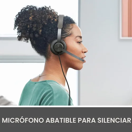 Vista 5 de Logitech Zone 750 Auriculares con cable para la oreja con micrófono avanzado de cancelación de ruido, USB-C simple y adaptador USB-A incluido