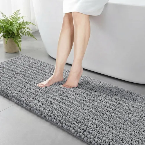 Vista 13 de Disolla Alfombra de baño pequeña, antideslizante, lavable, color beige, 17 x 24 pulgadas, súper absorbente, suave, alfombra de baño de felpilla