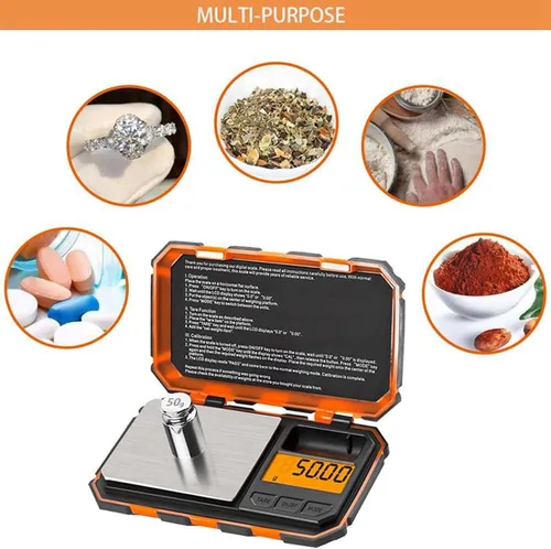 Vista 7 de Escala digital de gramos, mini báscula electrónica de bolsillo de 7.05 oz/0.00 oz Small scale with 6 Units,Jewelry Scale with LCD Display,Tare