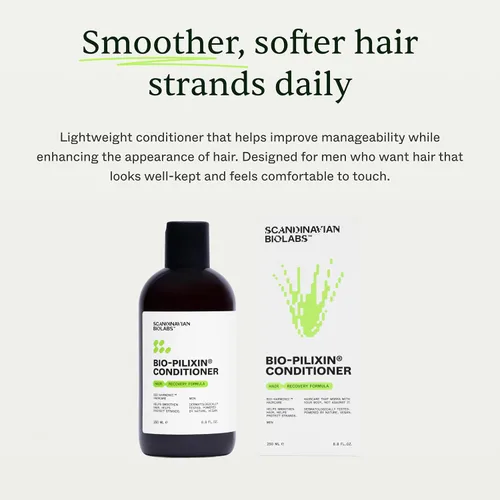 Vista 2 de Scandinavian Biolabs Acondicionador Bio-Pilixin® para hombres Previene puntas abiertas y dañadas, restaura el cabello débil, apoya la vitalidad