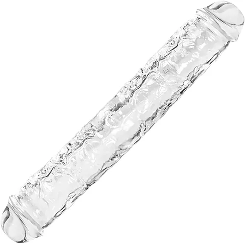 Vista 10 de Consolador doble pequeño de 11.8 x 1.3 pulgadas, jalea transparente, consolador largo anal realista, pene con venas y glande para adultos, juguetes