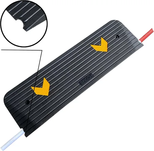 Vista 5 de Rampa de umbral de goma para puertas de alta resistencia 3.8cm 1.5" de altura rampa para silla de ruedas, 1 paquete rampa de bordillo Power de goma