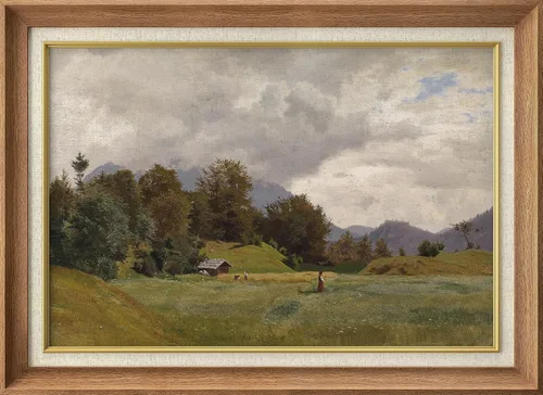 Vista 86 de MUDECOR Claude Monet - Arte artístico enmarcado prémium para pared, camino a través del maíz en Pourville, ilustraciones históricas culturales