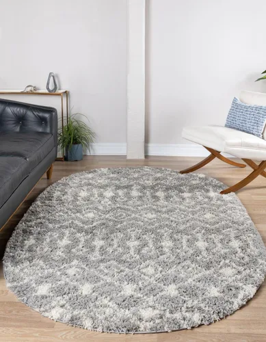 Vista 47 de Unique Loom Moroccan Trellis Shag Collection - Alfombra de área - Meknes (2 pies 2 pulgadas x 3 pies 1 pulgada, rectangular, marrón claro/marfil)